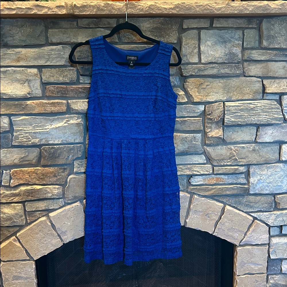 Like NEW Enfocus Studio Royal Blue Lace Midi Dress -Size 6.